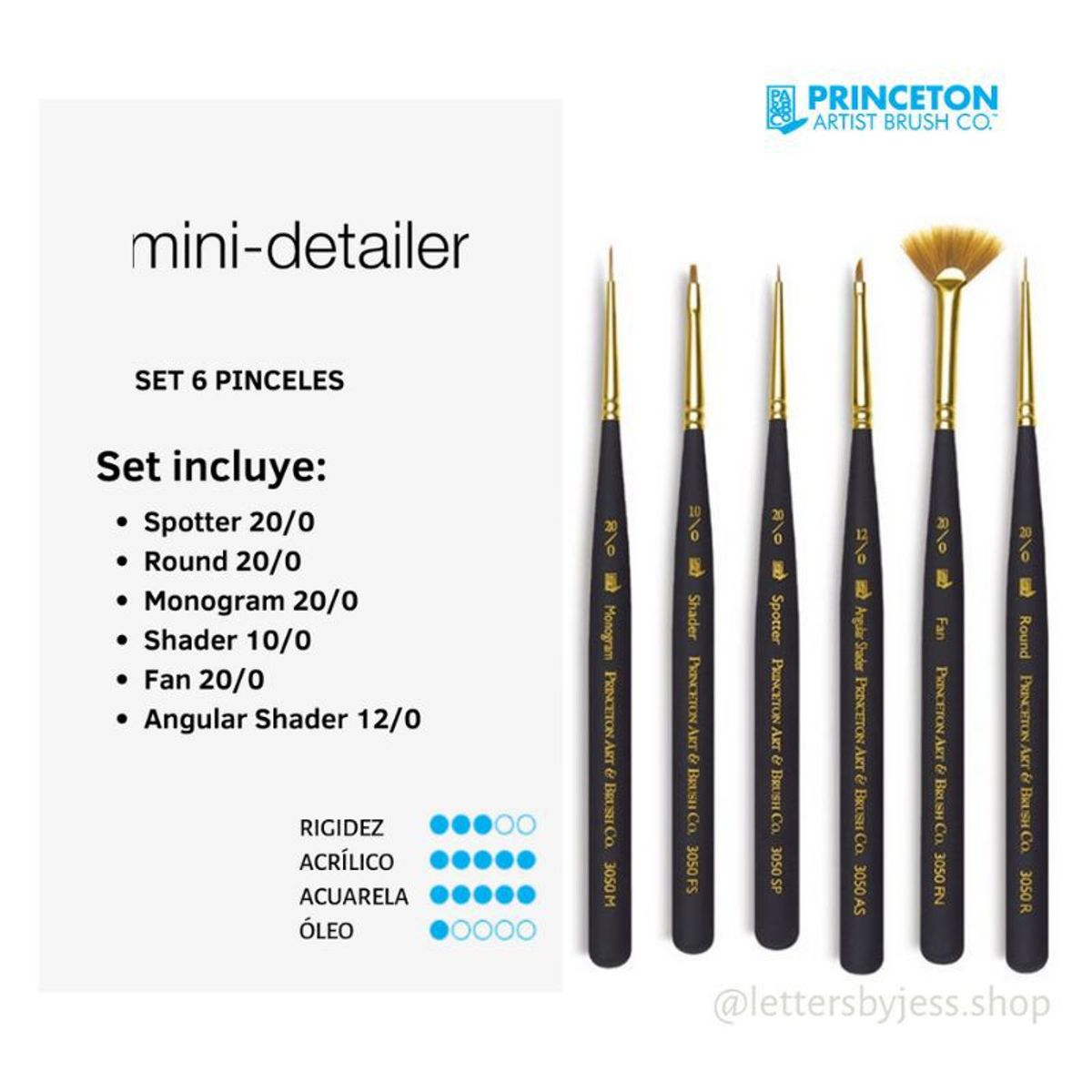 GENERICO - Pincel Princeton MINI DETAILER 6 PIECE SET