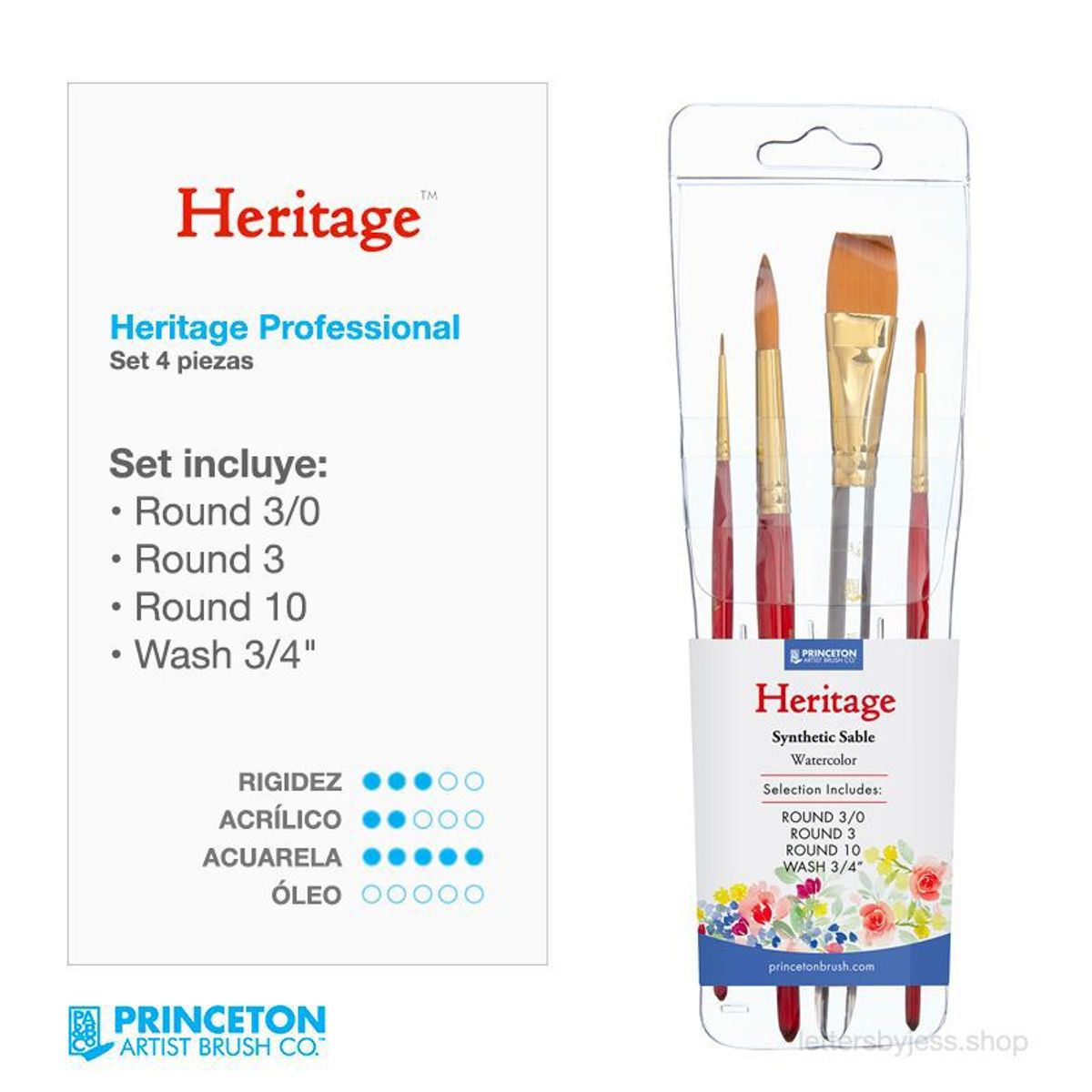 GENERICO - Princeton - SET PROFESIONAL HERITAGE - 4 PIEZAS