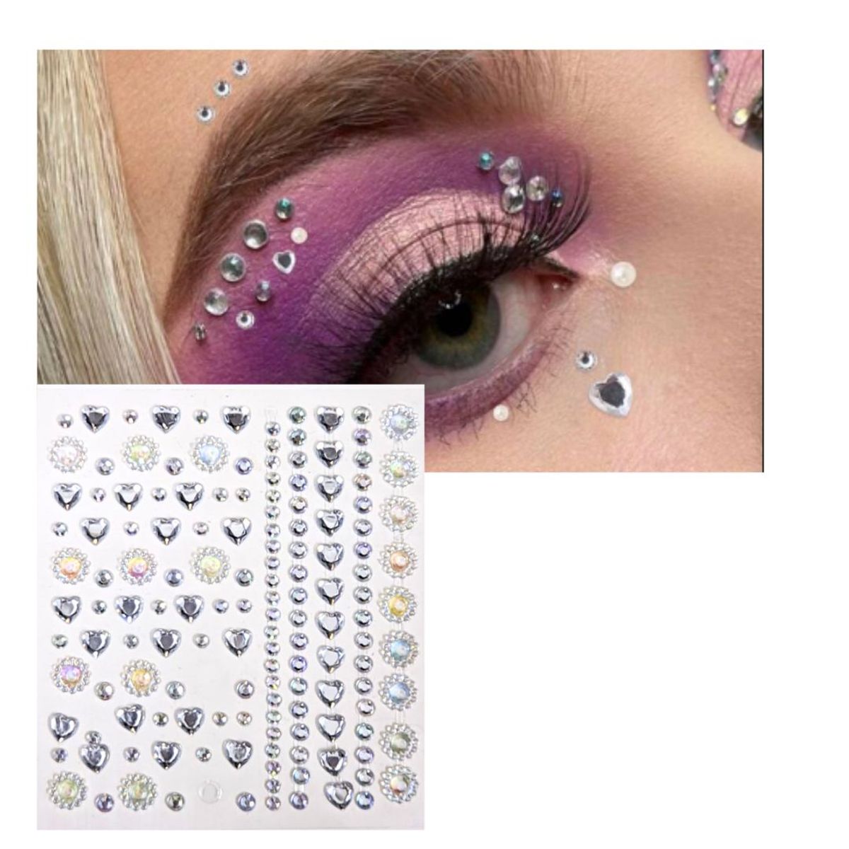 GENERICO - Gemas Con forma de Corazón y puntos autoadhesivas