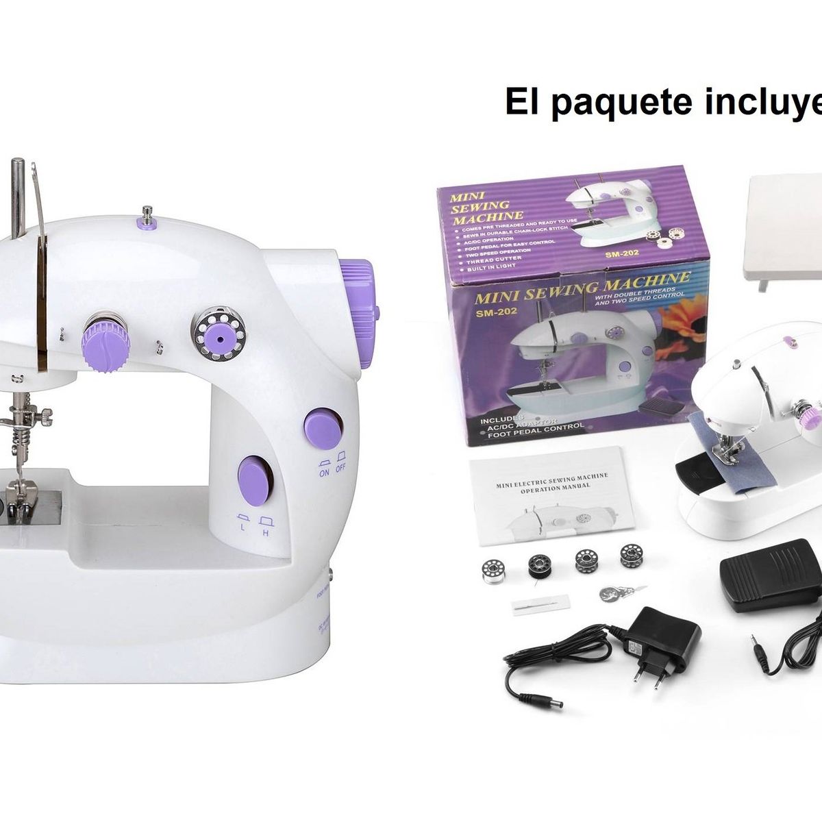 GENERICO - Mini cosedora eléctrica maquina de coser con accesorios