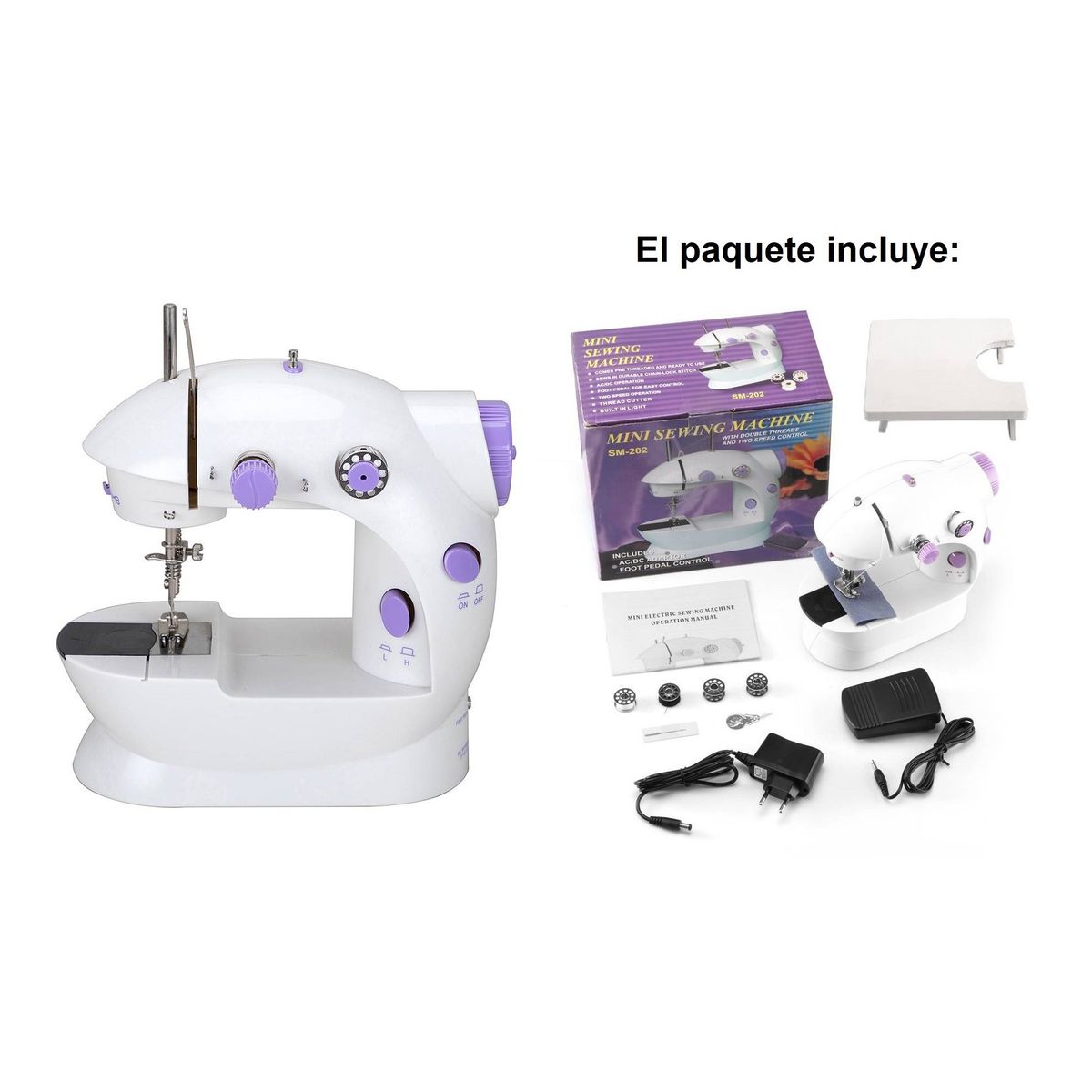 GENERICO - Mini cosedora eléctrica maquina de coser con accesorios