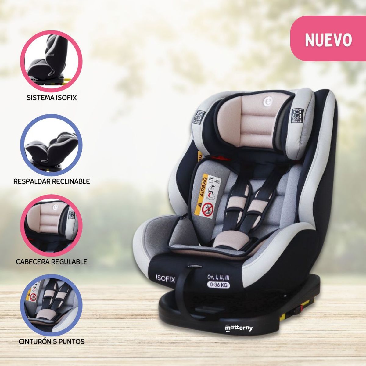EBABY - Silla de Auto Giratorio para Niños «RUPAL ISOFIX» Beige