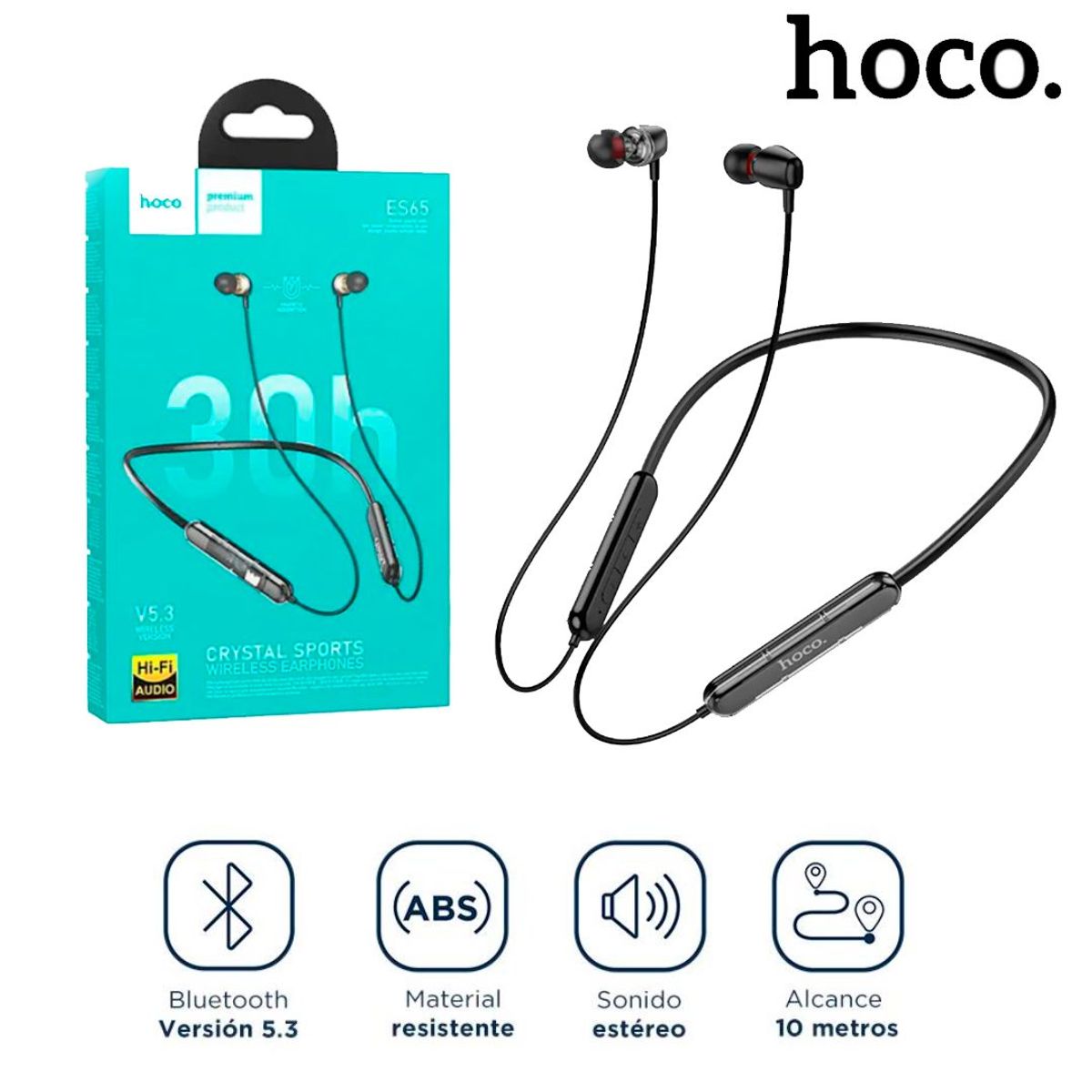 HOCO - Audífonos Bluetooth 5.3 Auriculares Deportivos con Micrófono Hoco ES65
