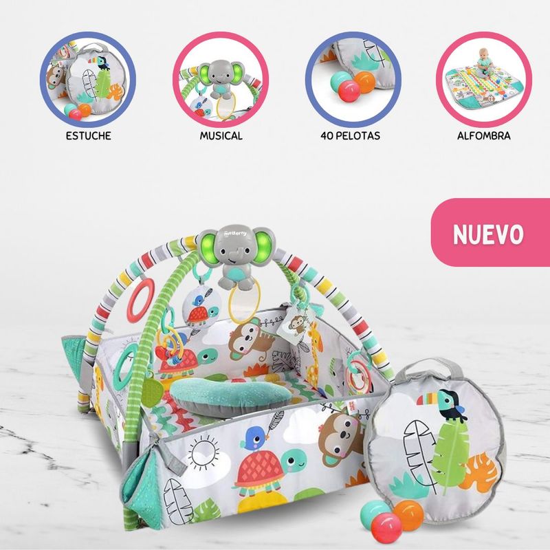 CUZKA - GYM 5 en 1 para Bebé «TU FORMA DE JUGAR A LA PELOTA» Tropical