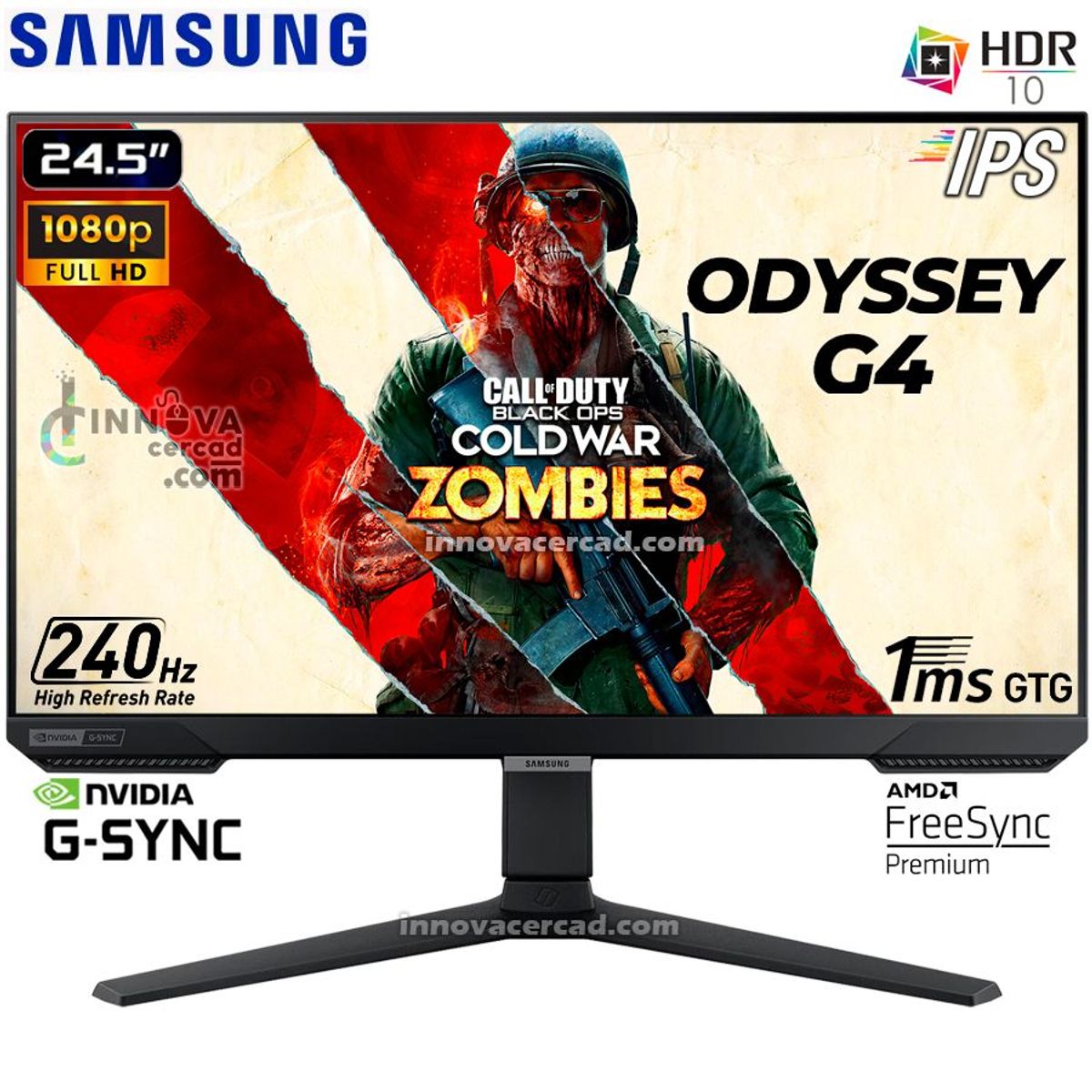 SAMSUNG - Monitor Samsung Odyssey G4 LS25BG402ENXGO 25 Full HD IPS 240Hz 1MS