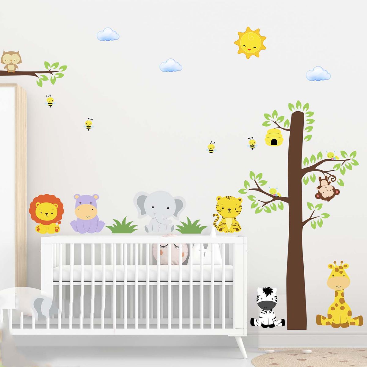 GENERICO - Vinilo Infantil Arbol safari decoracion para niños