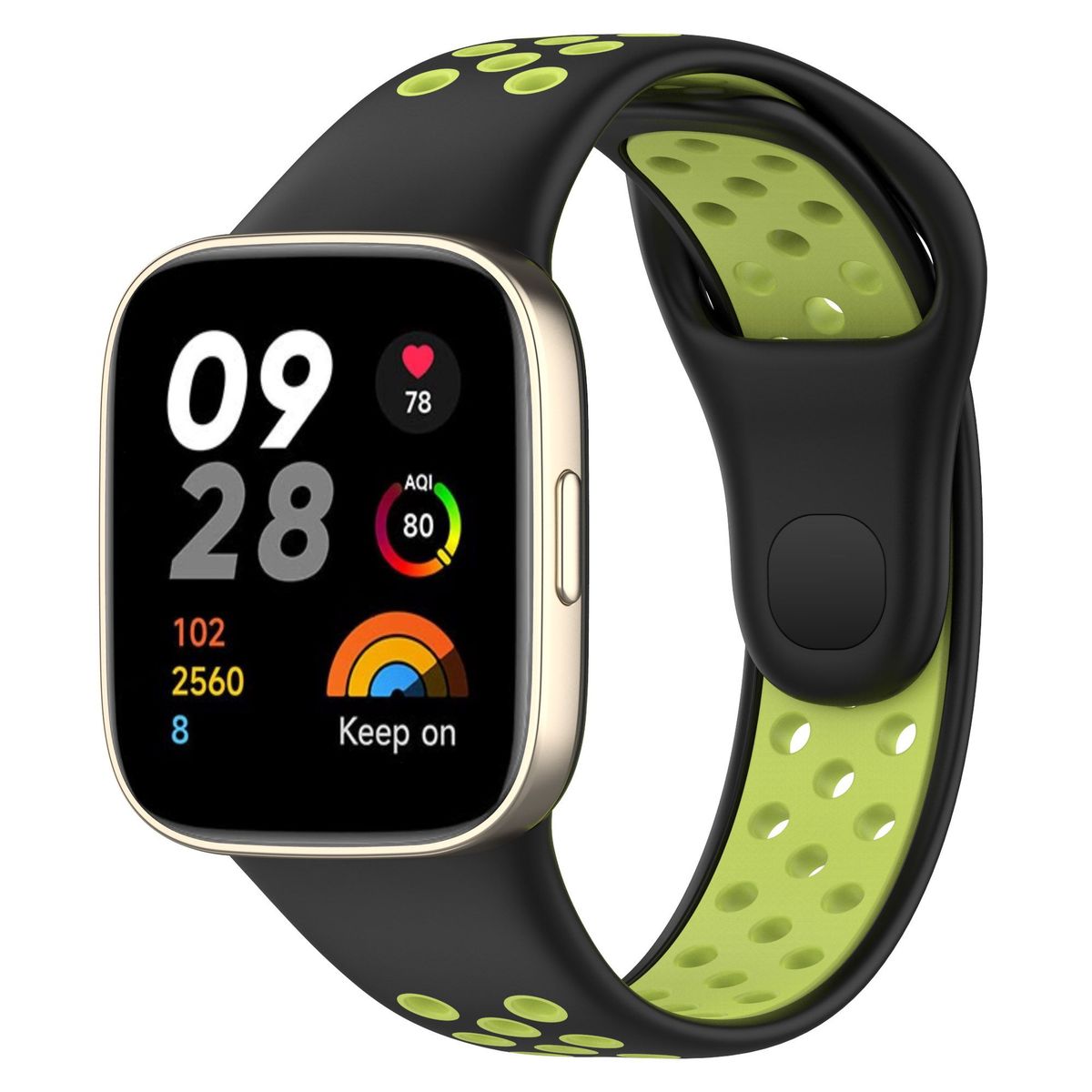 GENERICO - Correa Silicona Sport para REDMI WATCH 3 - N/Amarillo