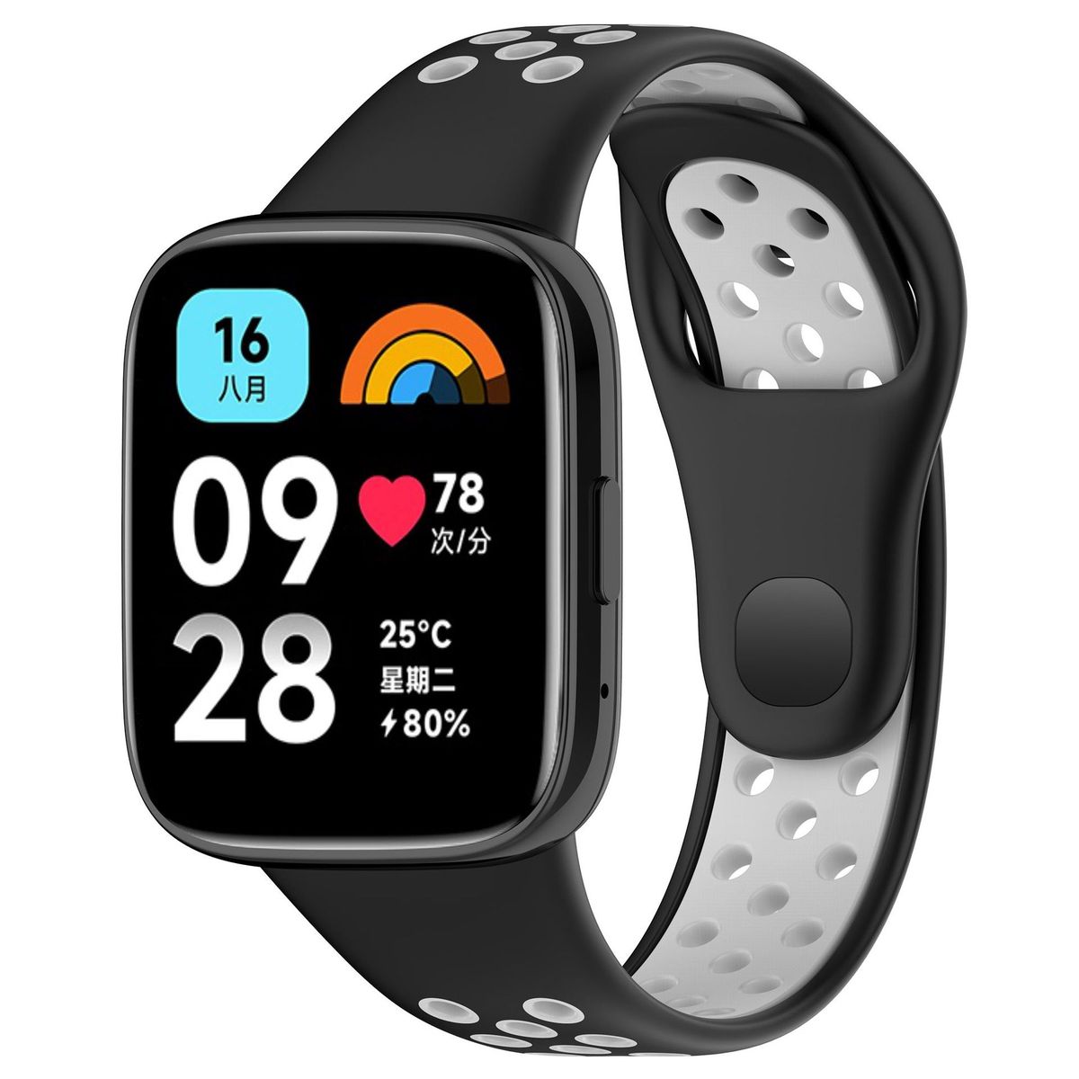 GENERICO - Correa Silicona Sport para REDMI WATCH 3 - N/Plomo