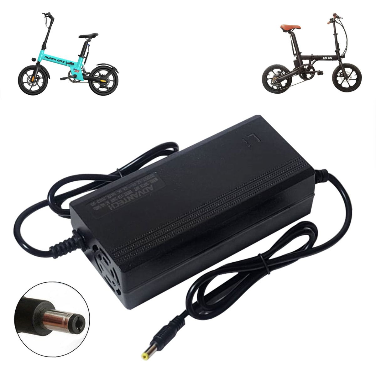 ADVANTECH - Cargador Para Bicicleta Eléctrica 36V Bat litio Sal 42V 2A