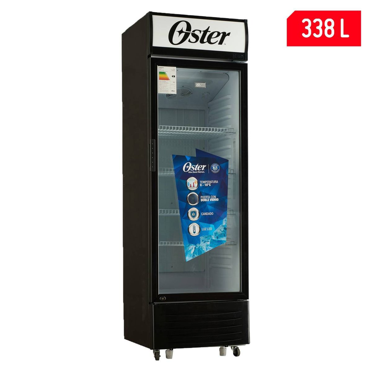 OSTER - Vitrina Exhibidora Oster 338 Lt OS-PVSC338 Negro