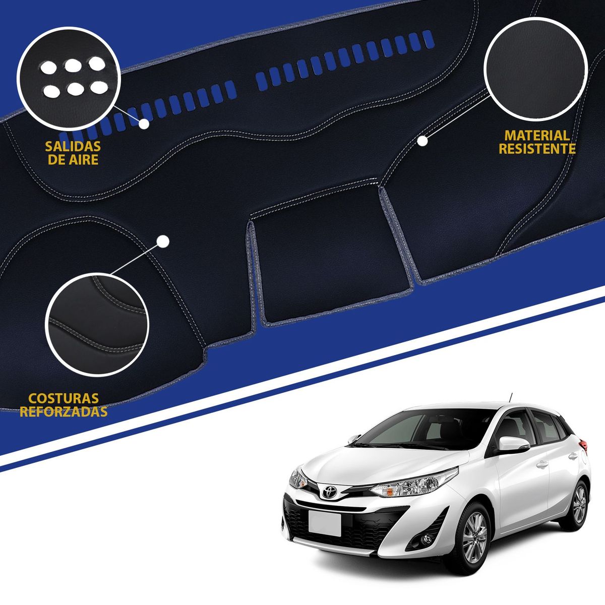 TECGO - PROTECTOR CUBRE TAPETE TABLERO TIPO TOYOTA YARIS 2024