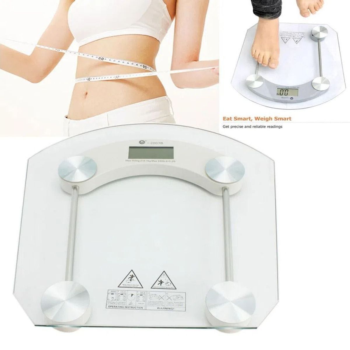 OEM - Bascula Balanza Digital de Baño Bascula Vidrio Templado