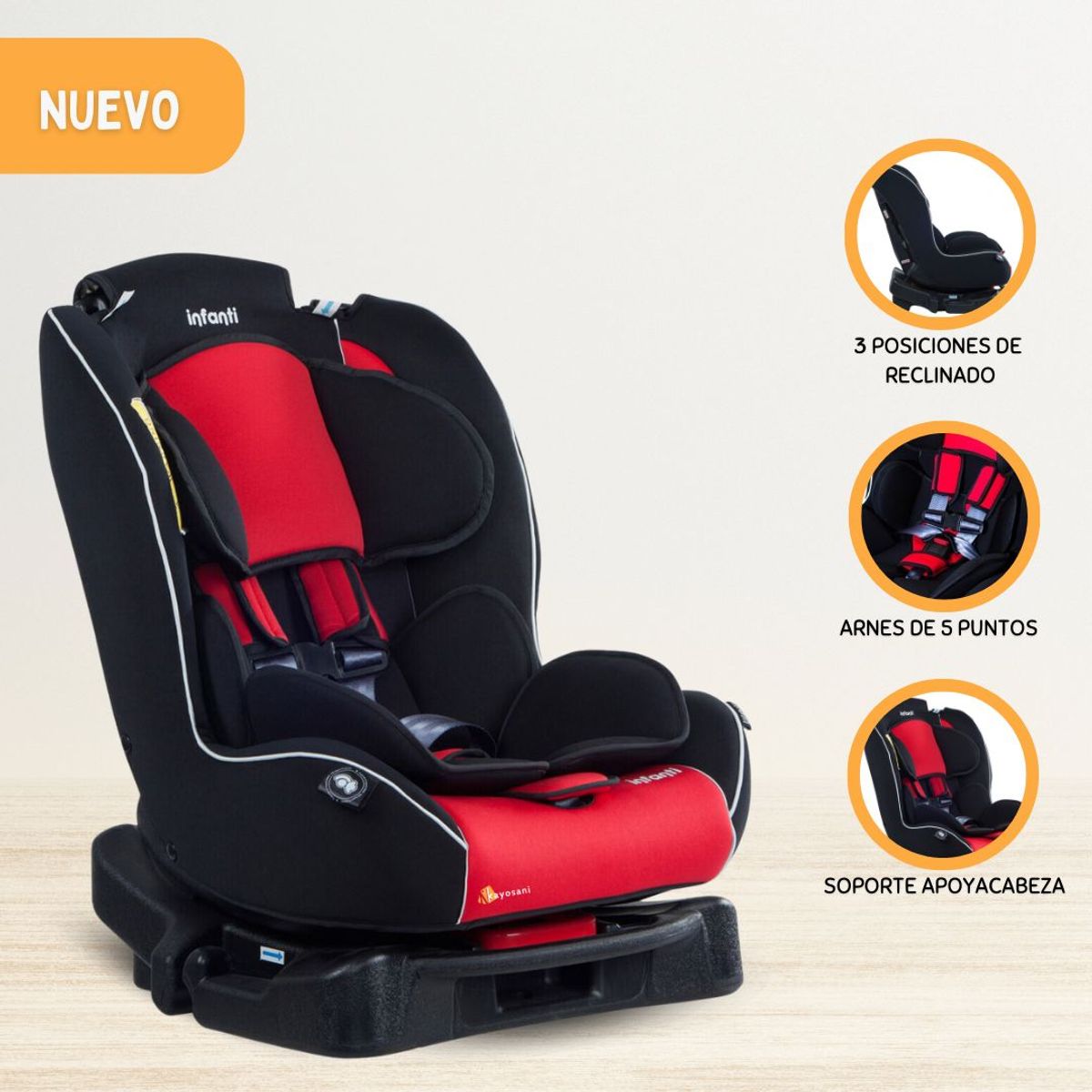 INFANTI - Silla de Auto Infanti para Bebé «V2 EXPRESS» Red