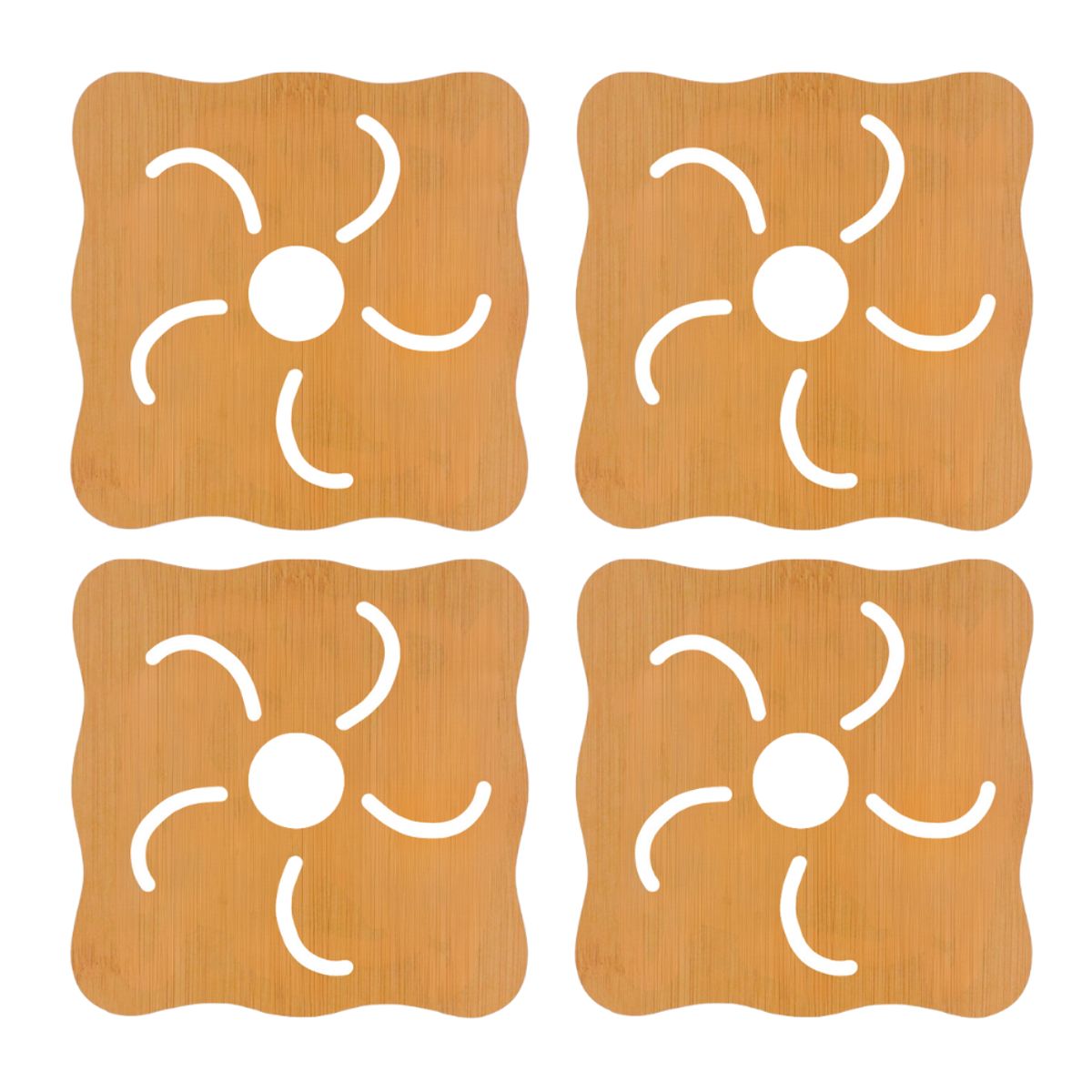 INSPIRA - Set de 4 Soportes de Bambú Resistente al Calor