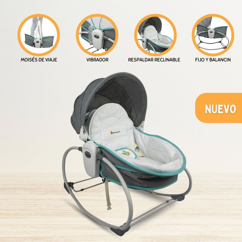 INFANTI - Silla Nido Mecedora 5 en 1 Infanti para Bebé «ROCKER» Blue