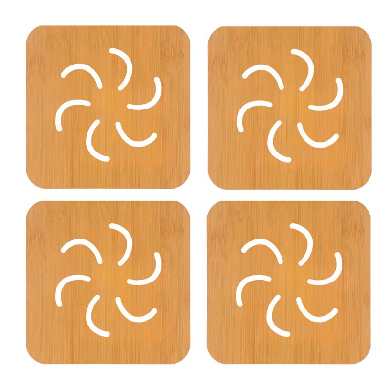 INSPIRA - Set de 4 Soportes de Bambú Resistente al Calor