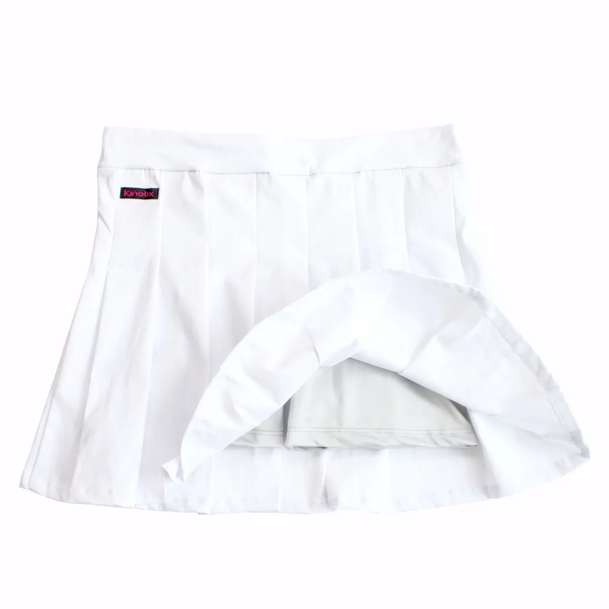 KINETIX - Falda Short Deportiva Plisada Kinetix Betta Plateado Mujer