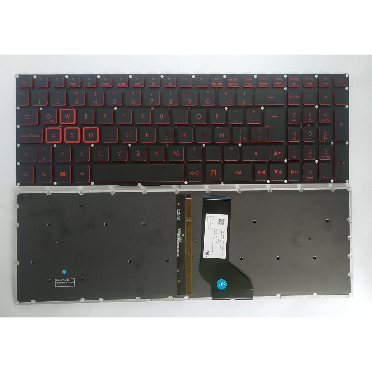 ACER - Teclado Acer Nitro 5 ORIGINAL AN515-51 AN515-52 AN515-53 AN515-31