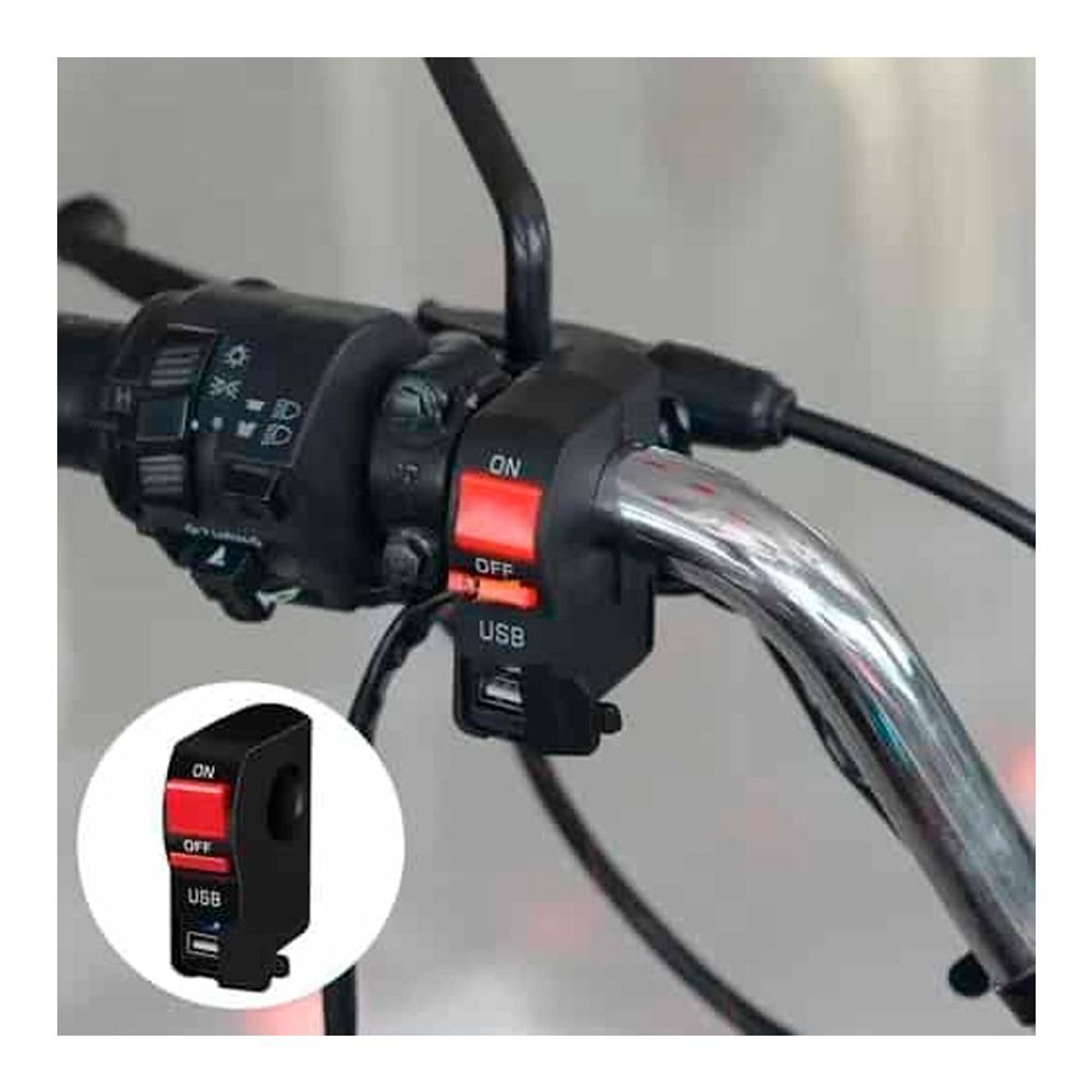 GENERICO - Cargador Switch Con USB Para Moto