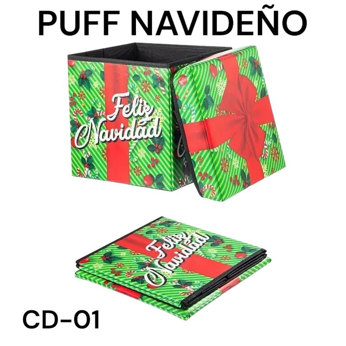 GENERICO - CAJA PUFF NAVIDEÑO RESISTENTE 30X30 CD-01