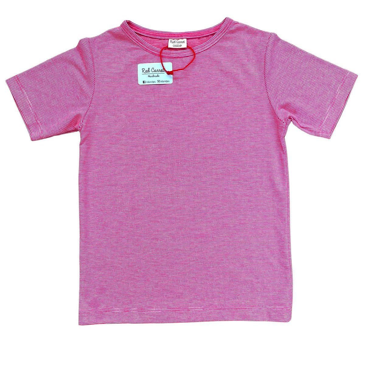 RED CARROT - Polo manga corta fucsia rayas delgadas