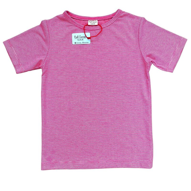 RED CARROT - Polo manga corta fucsia rayas delgadas