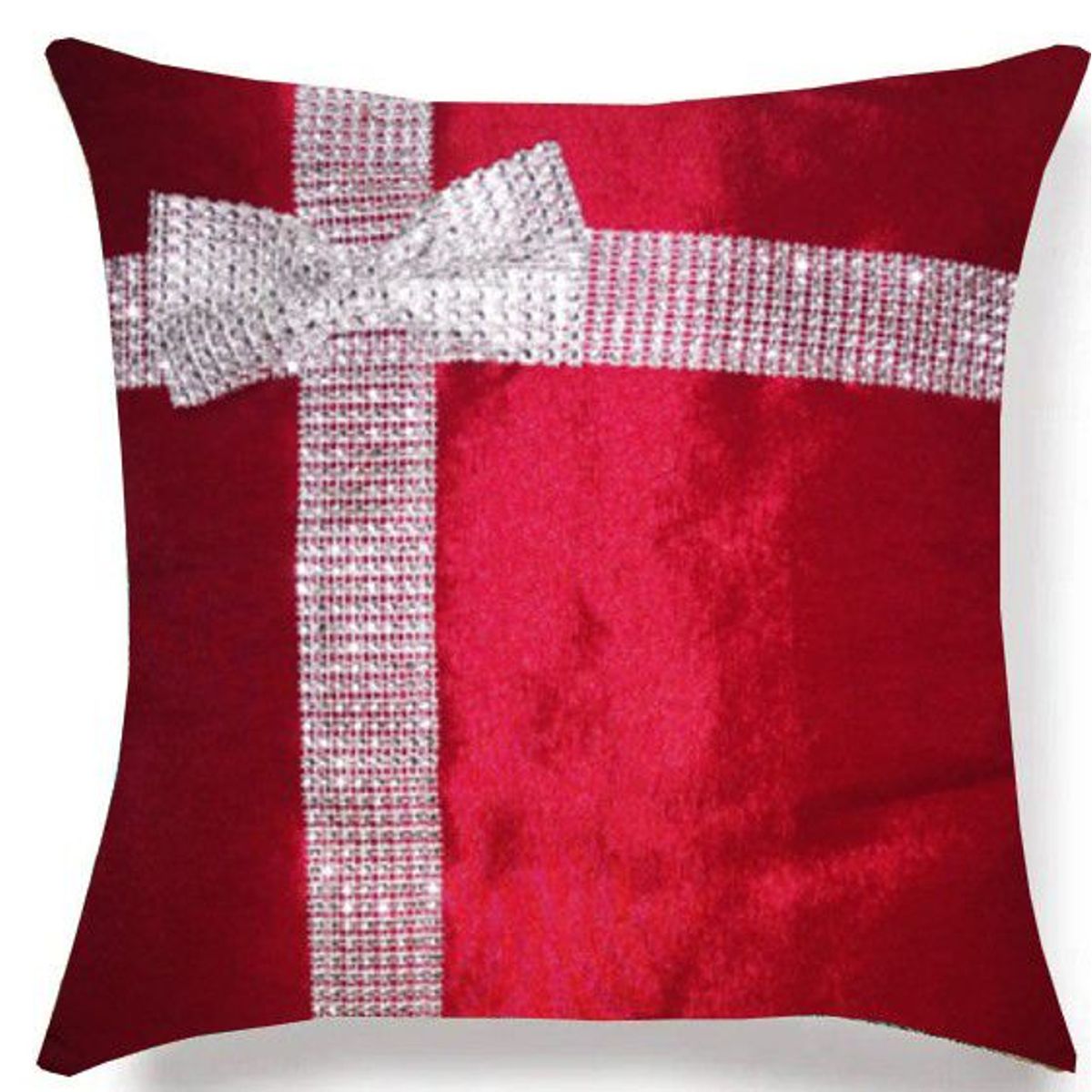 GENERICO - Funda Cojín Navideño imitación regalo Rojo 45 x 45