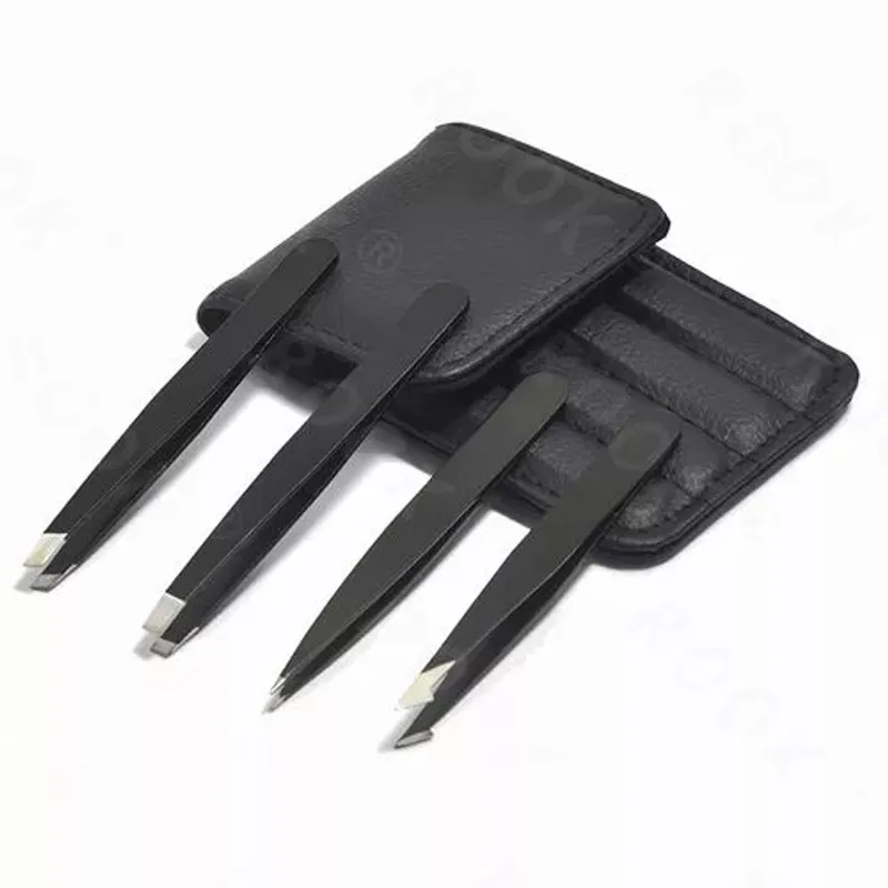 42AROZINA - Set 4 Pinzas Cejas Antiestáticas De Acero Inoxidable De Lujo