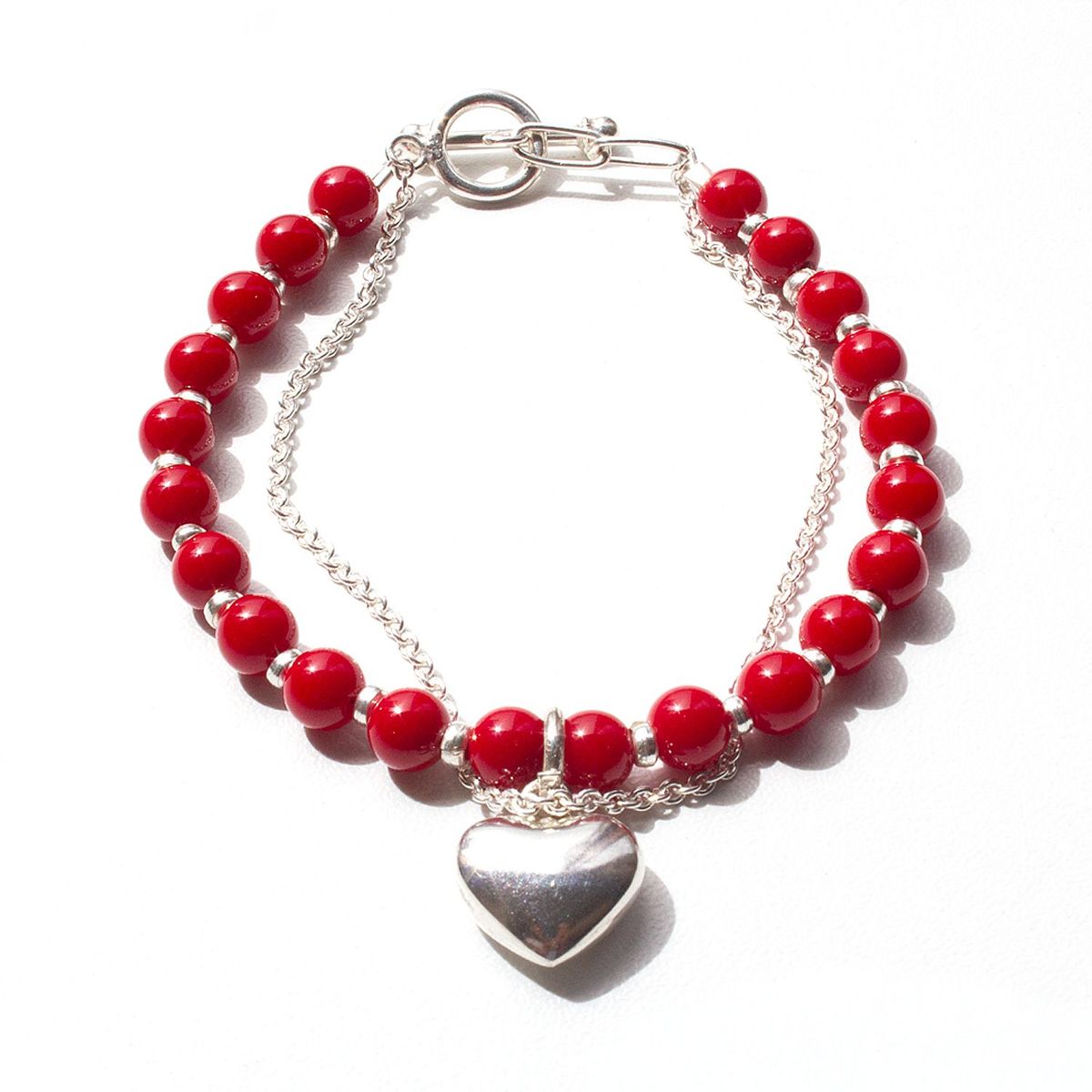 GENERICO - Pulsera con Piedras Jaspe con Detalles en Plata 1Ley