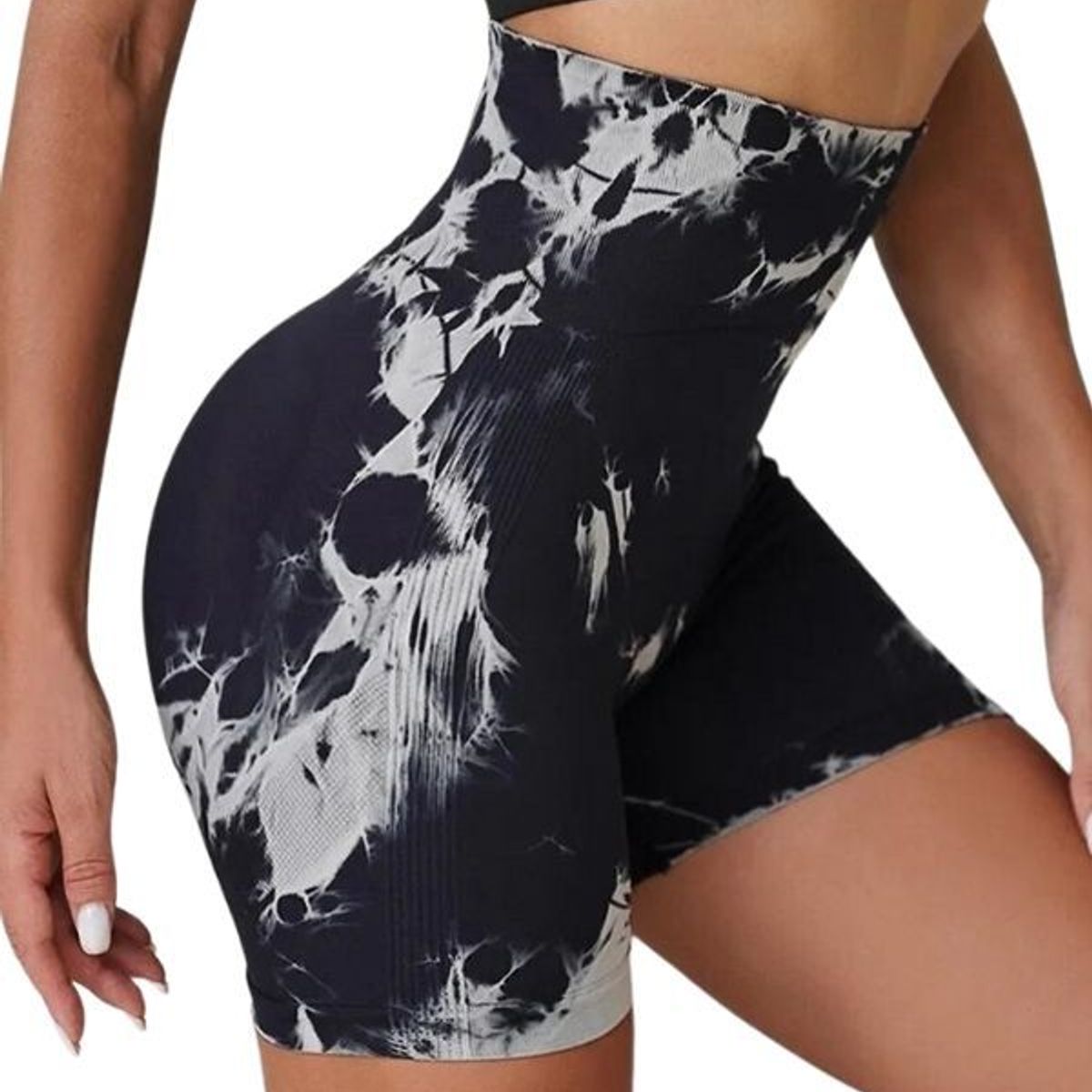 GENERICO - Short Deportivo Tie Dye sin Costuras con Push-Up - Ropa deportiva gym