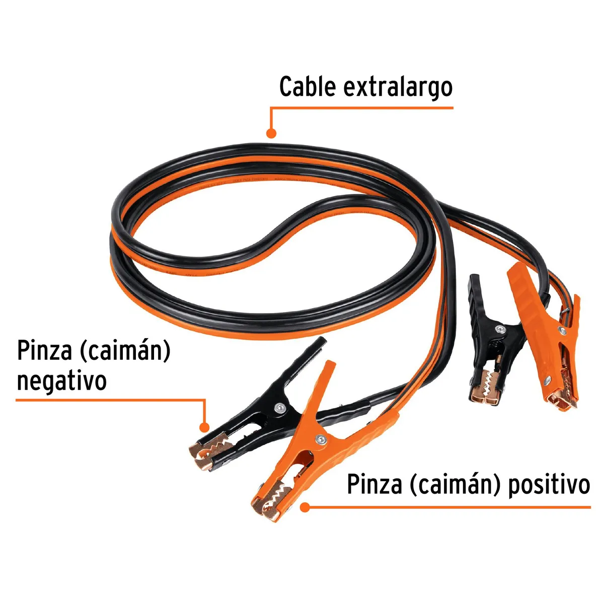 TRUPER - Cables Pasa Corriente De Bateria 6 Awg 3.5 Mts Con Funda