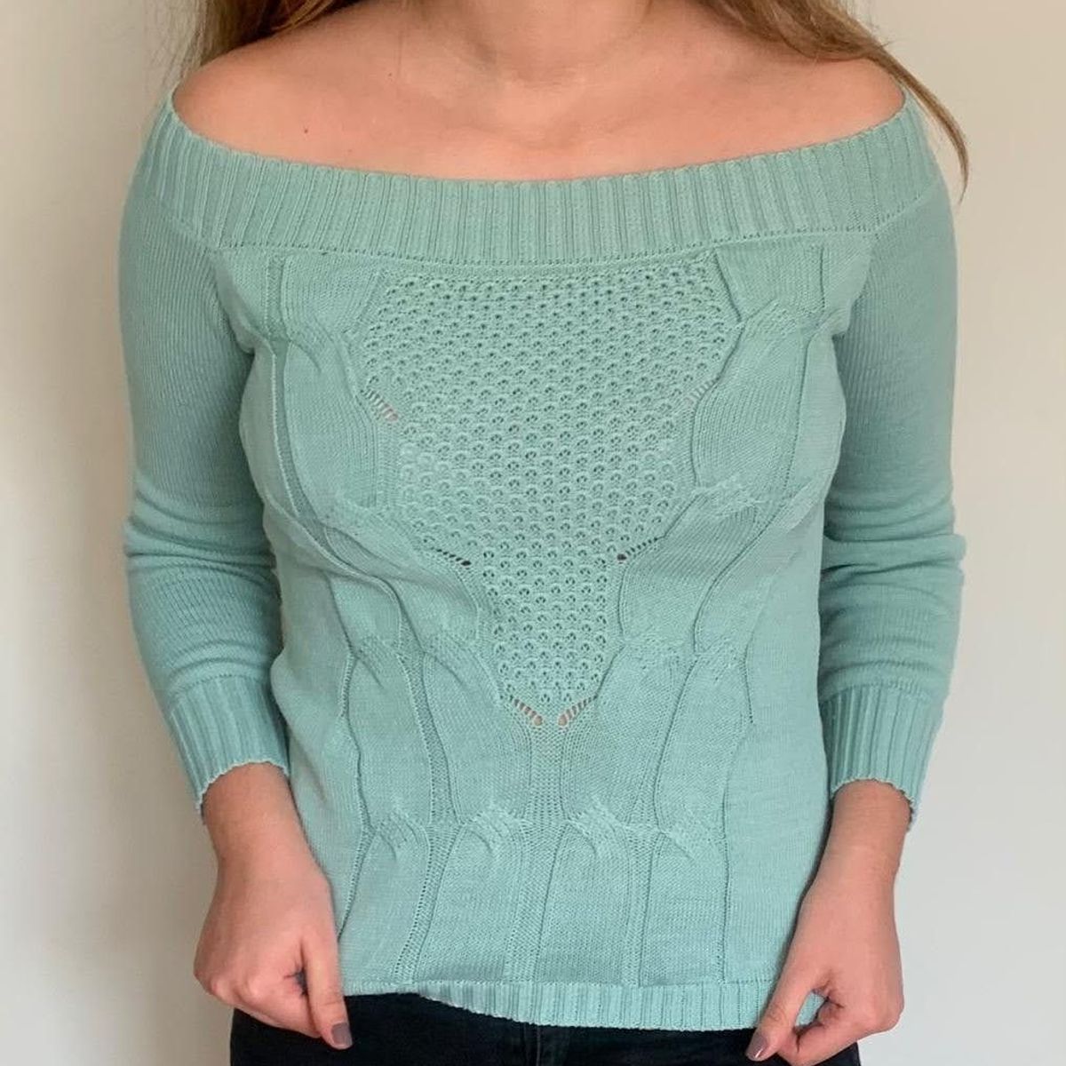 GENERICO - Chompa de Hilo Mujer Verde Agua by Mandalay Knits.