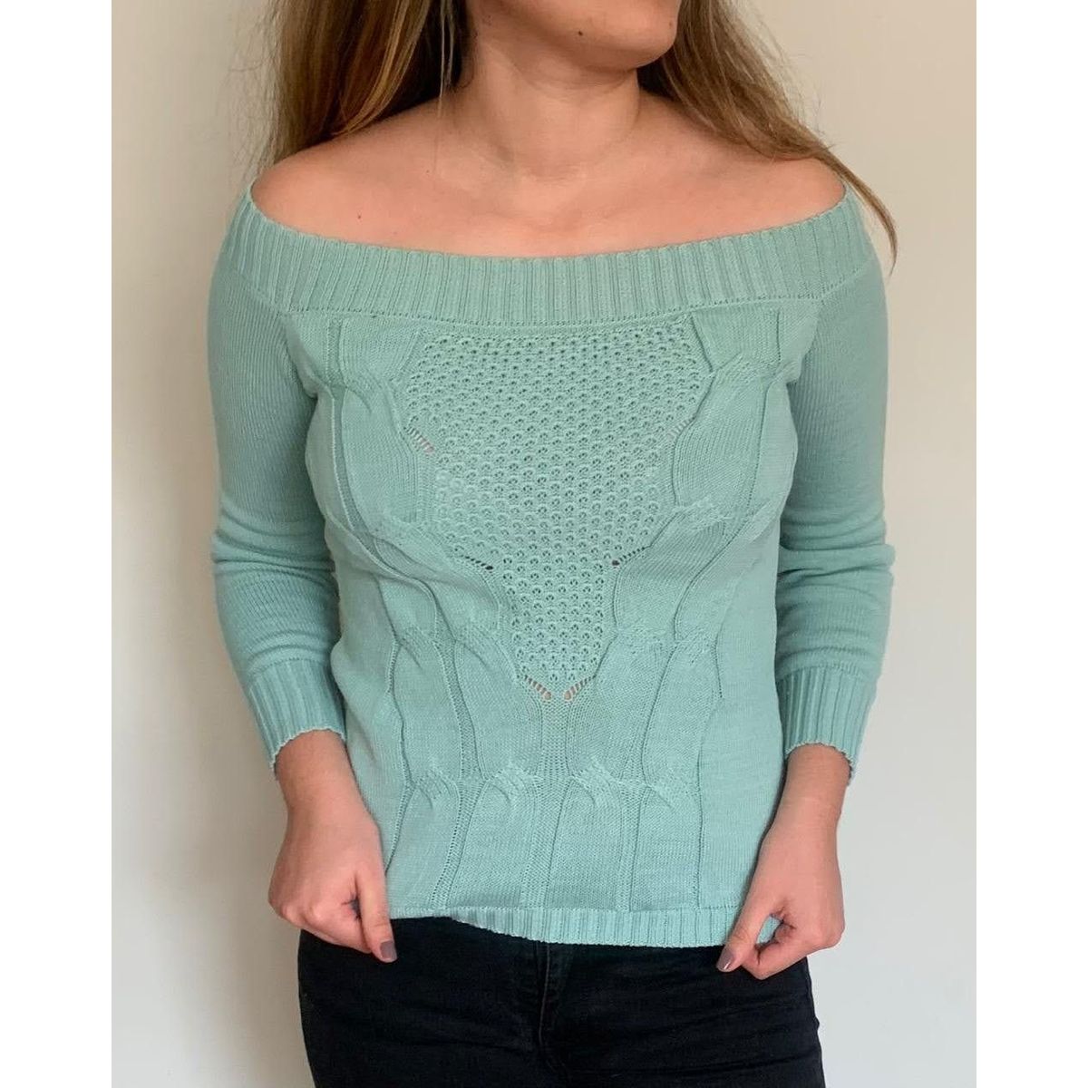 GENERICO - Chompa de Hilo Mujer Verde Agua by Mandalay Knits.