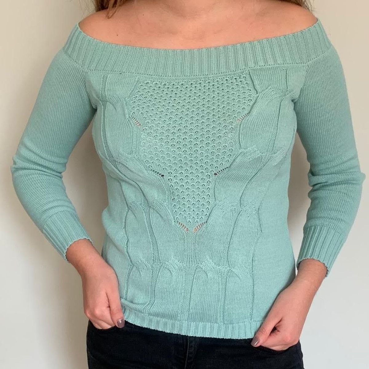 GENERICO - Chompa de Hilo Mujer Verde Agua by Mandalay Knits.