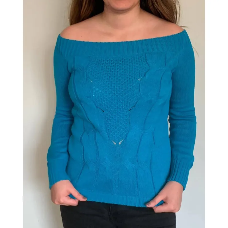 GENERICO - Chompa de Hilo Mujer Turquesa by Mandalay Knits.