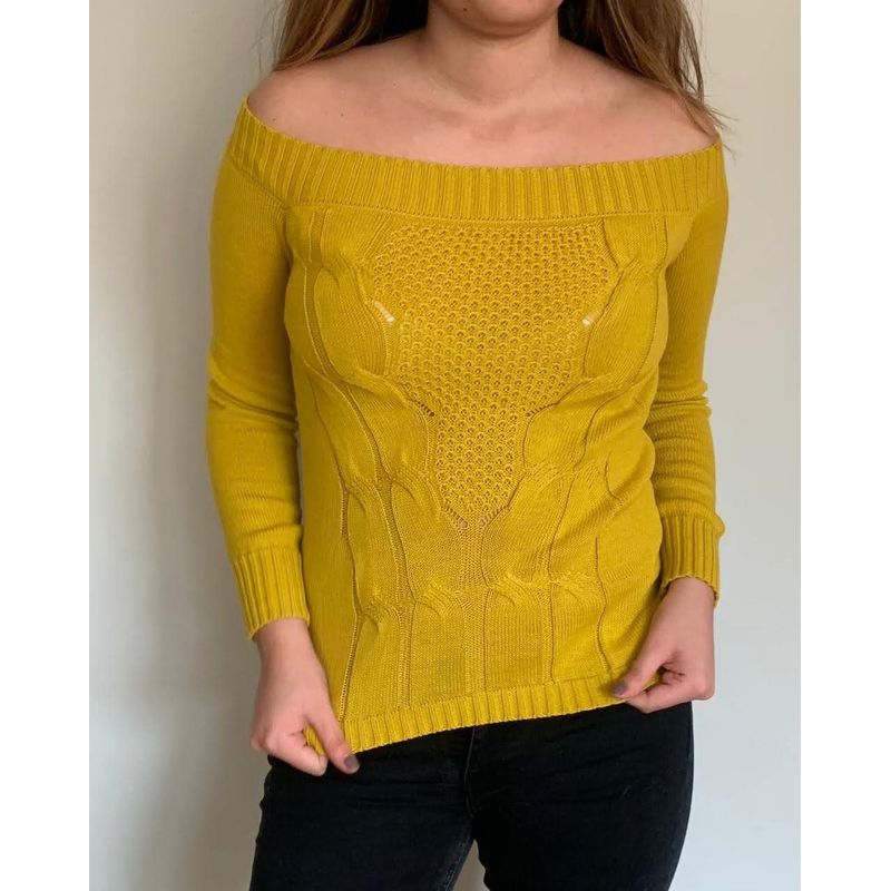 GENERICO - Chompa de Hilo Mujer Mostaza Mandalay Knits.