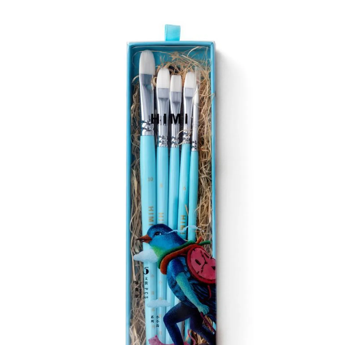 GENERICO - Miya Set 5 Pinceles Little Bird - Celeste