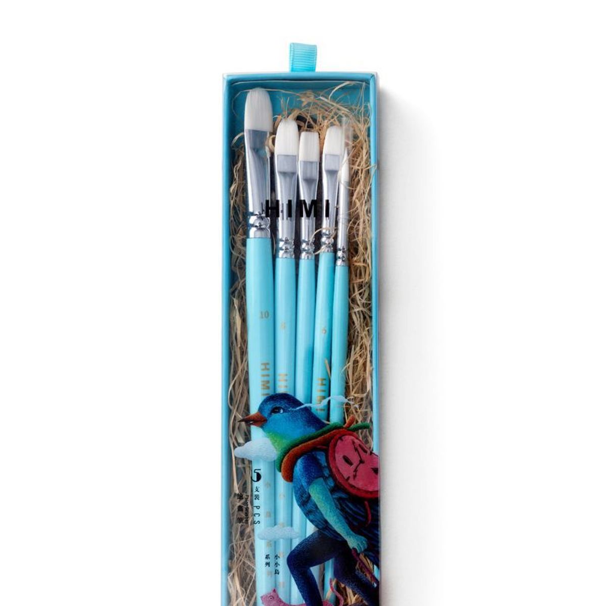 GENERICO - Miya Set 5 Pinceles Little Bird - Celeste