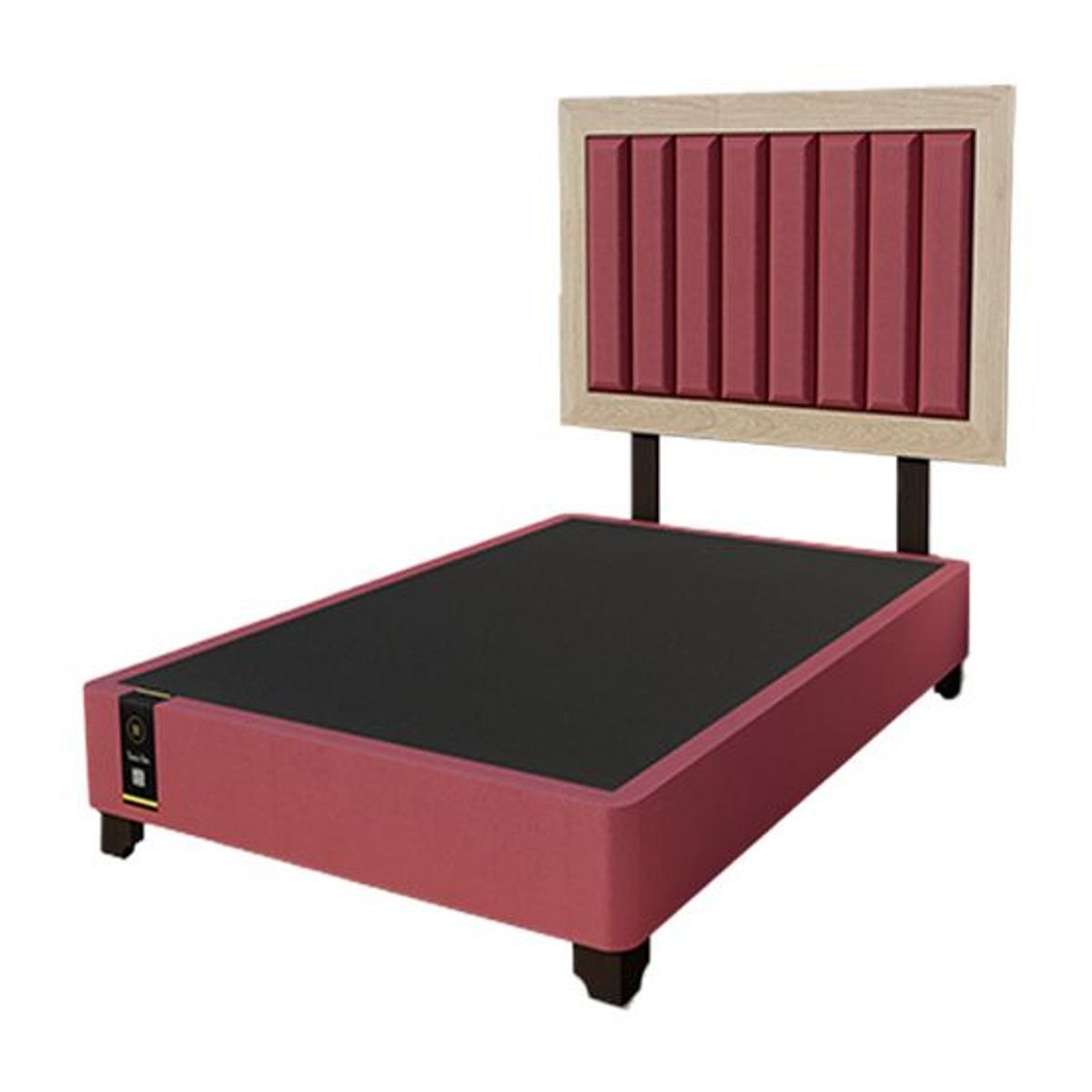 BARAKA HOME - Dormitorio Lugo + Cabecera patas ajustables 1.5 plz - Vino y Damasco