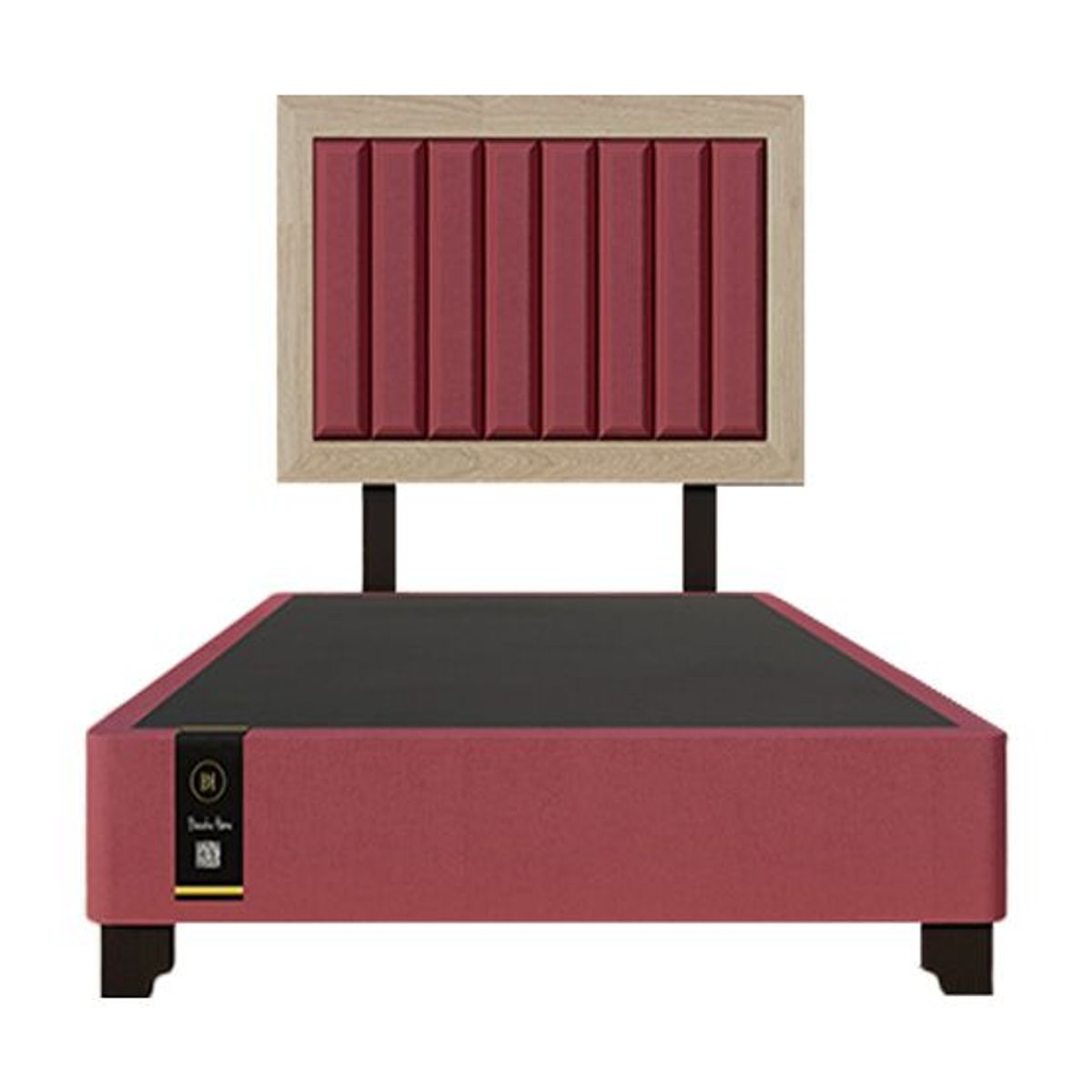 BARAKA HOME - Dormitorio Lugo + Cabecera patas ajustables 1.5 plz - Vino y Damasco