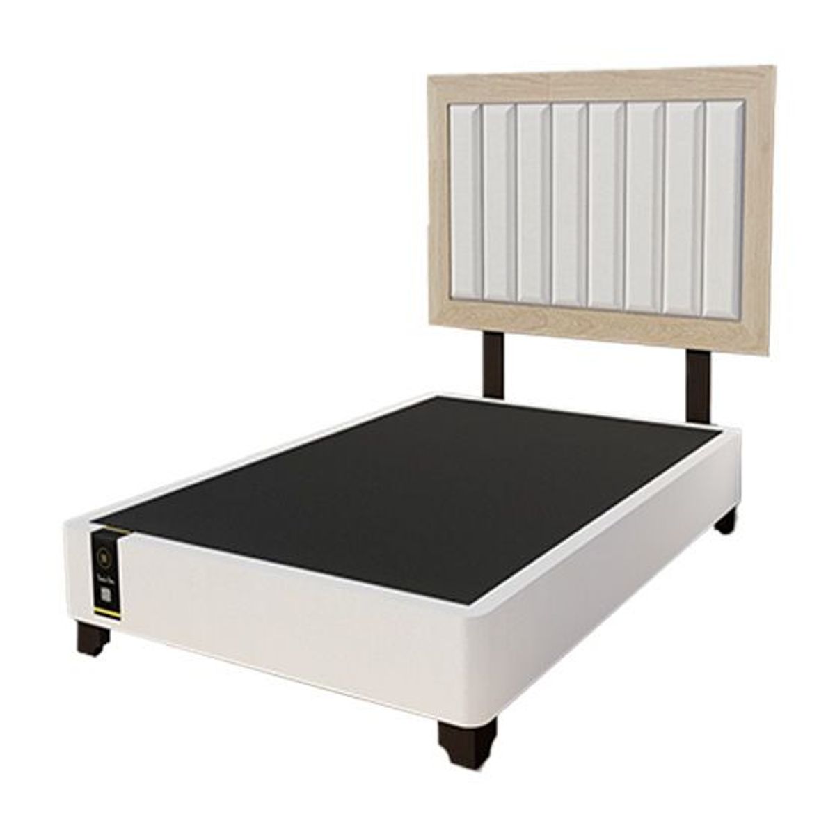 BARAKA HOME - Dormitorio Lugo + Cabecera patas ajustables 1.5 plz - Ivory y Damasco