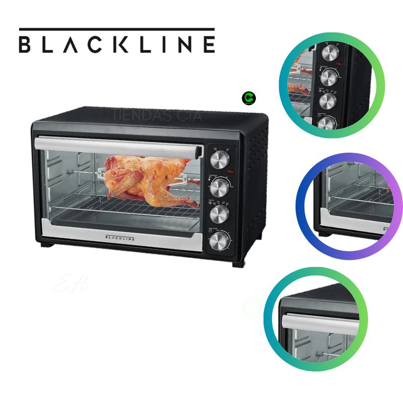 BLACKLINE - Horno Eléctrico BLACKLINE 60 Litros GR60A Negro