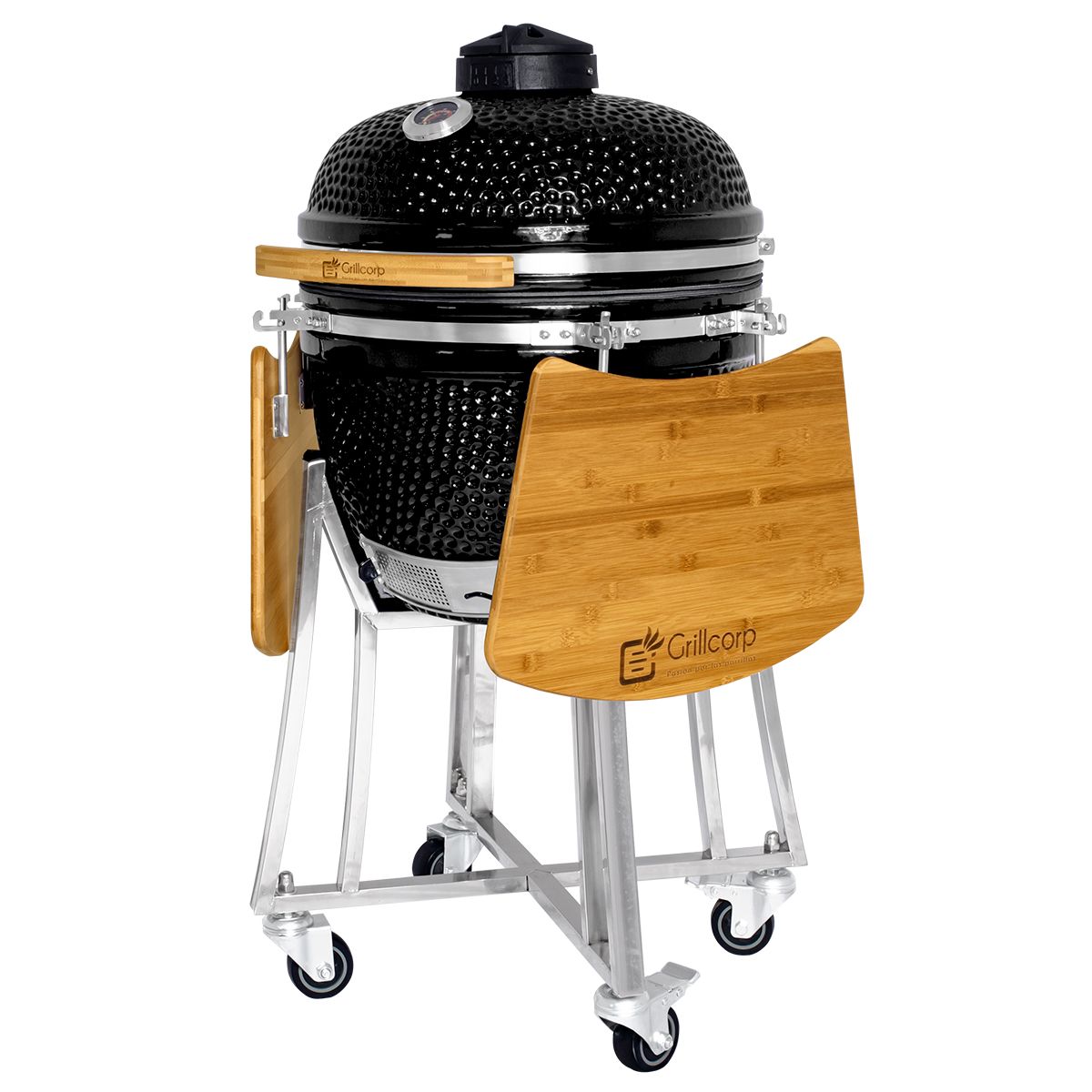 GRILLCORP - Kamado Granada 20 Negro con accesorios