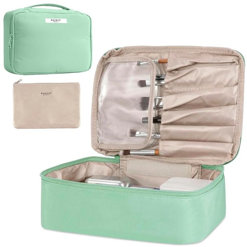 MINARI - Neceser Organizador de Maquillaje Bolsa de Aseo 2 en 1 Verde 19N