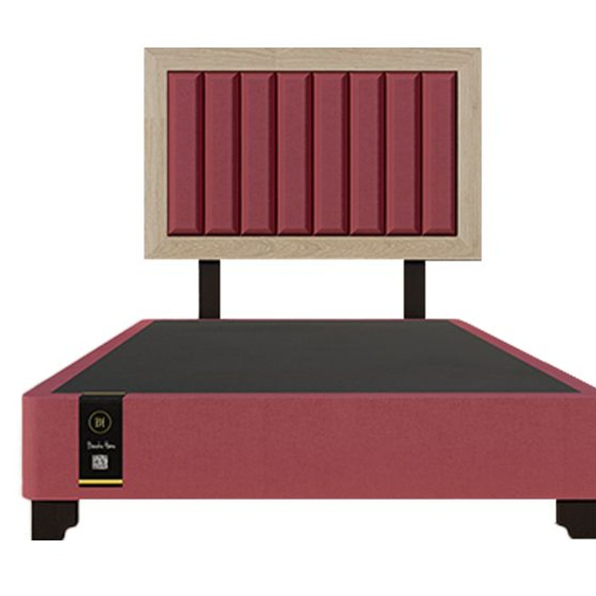 BARAKA HOME - Dormitorio Lugo + Cabecera patas ajustables 2 plz - Vino y Damasco