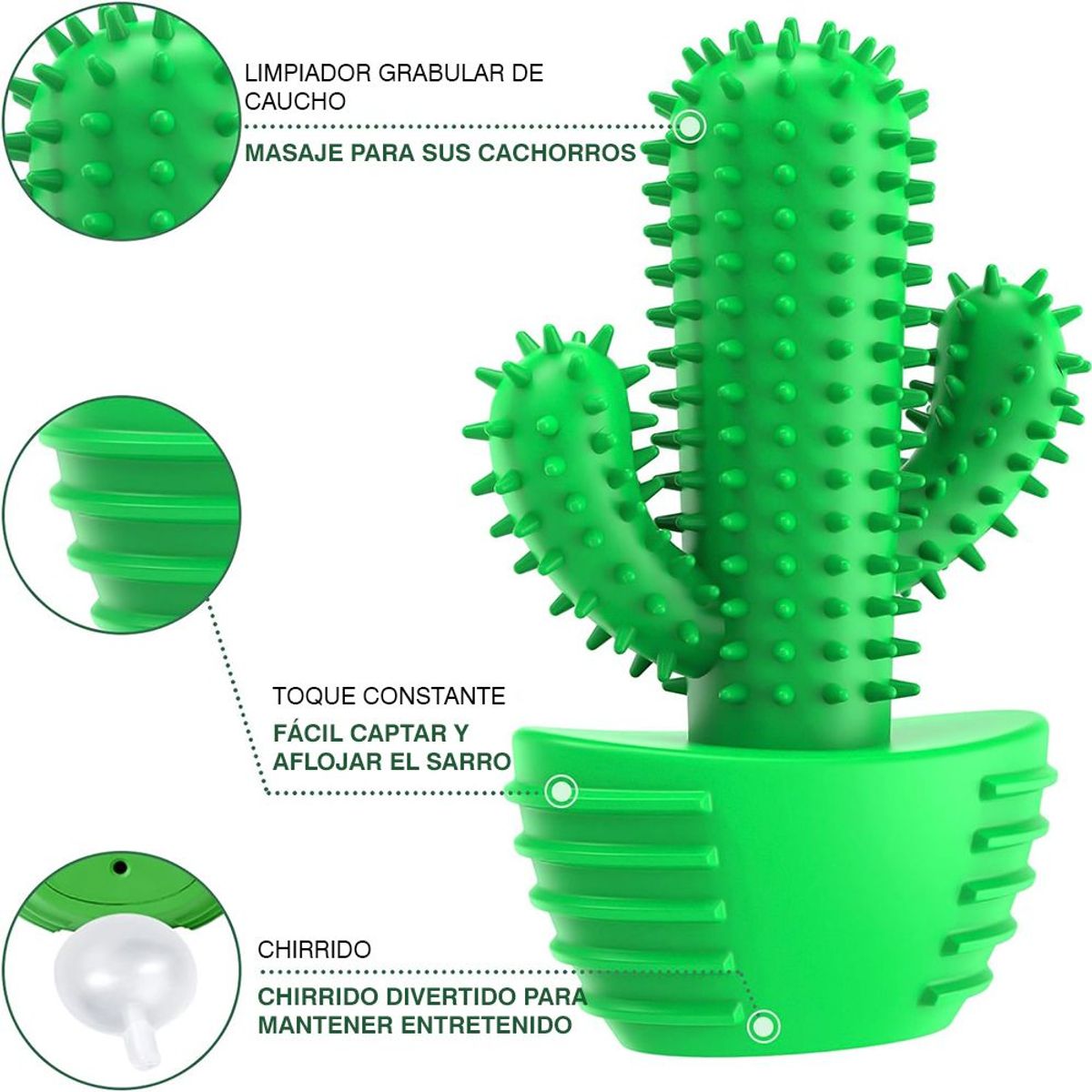 GENERICO - Juguete Masticable para perros Cactus Verde