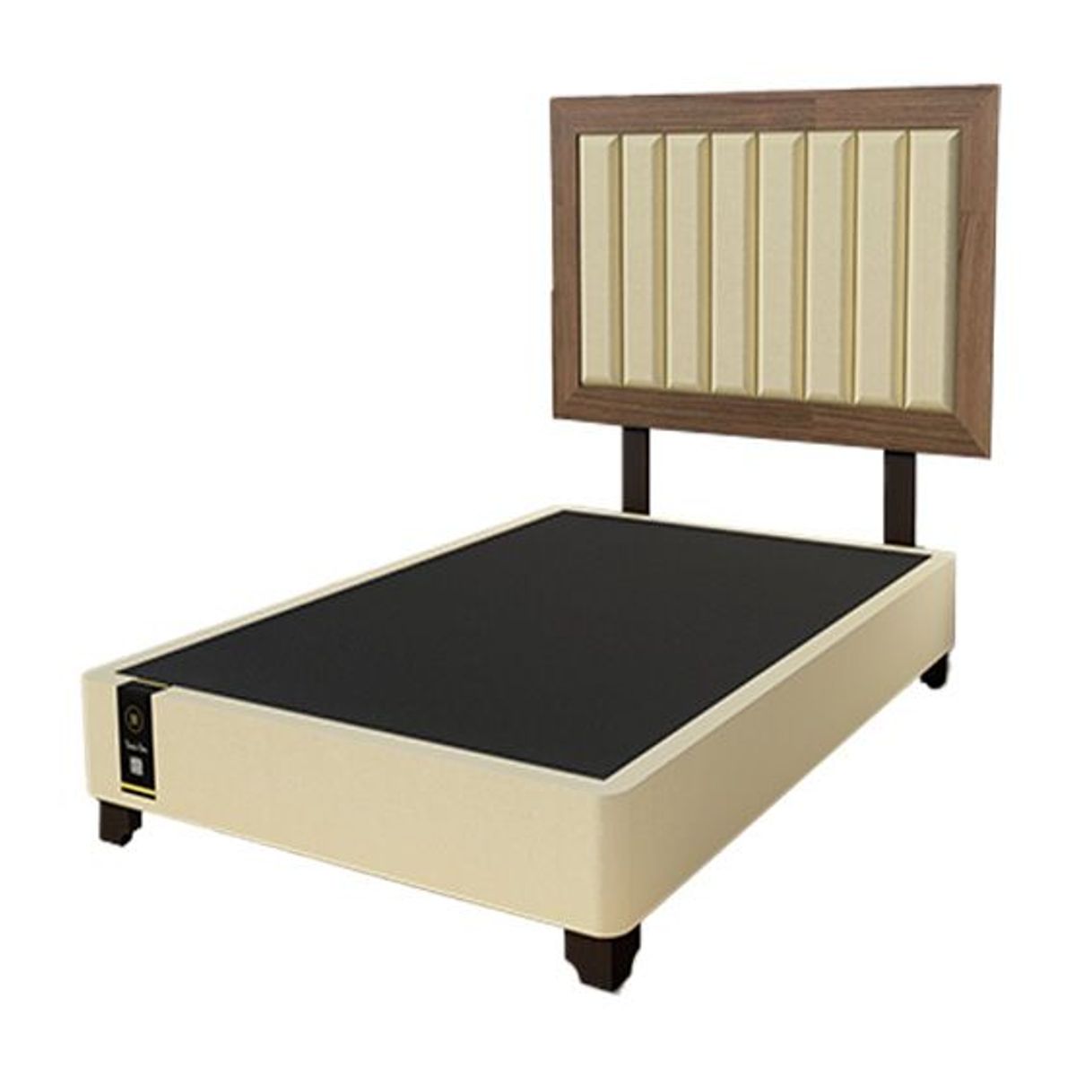BARAKA HOME - Dormitorio Lugo + Cabecera patas ajustables 1.5 plz - Beige Oscuro y Catania
