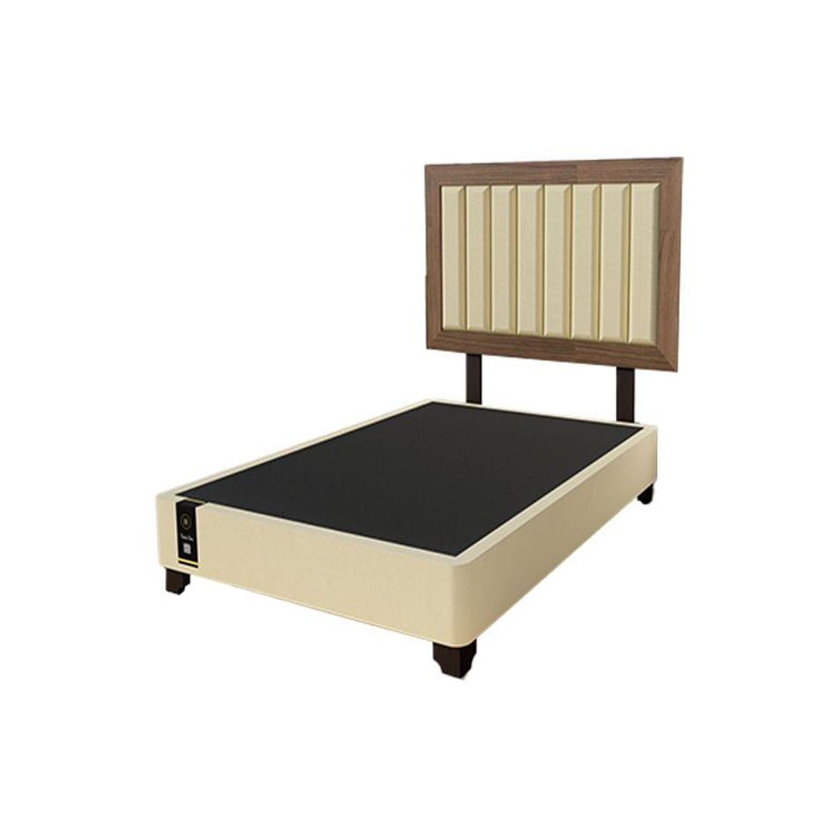 BARAKA HOME - Dormitorio Lugo + Cabecera patas ajustables 1.5 plz - Beige Oscuro y Catania