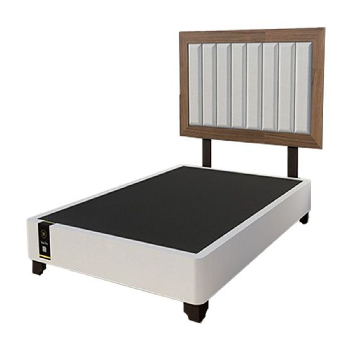 BARAKA HOME - Dormitorio Lugo + Cabecera patas ajustables 1.5 plz - Gris Claro y Catania