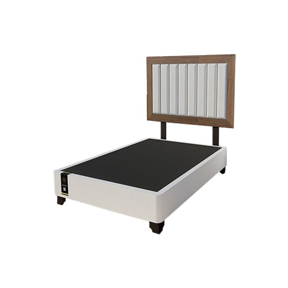BARAKA HOME - Dormitorio Lugo + Cabecera patas ajustables 1.5 plz - Gris Claro y Catania